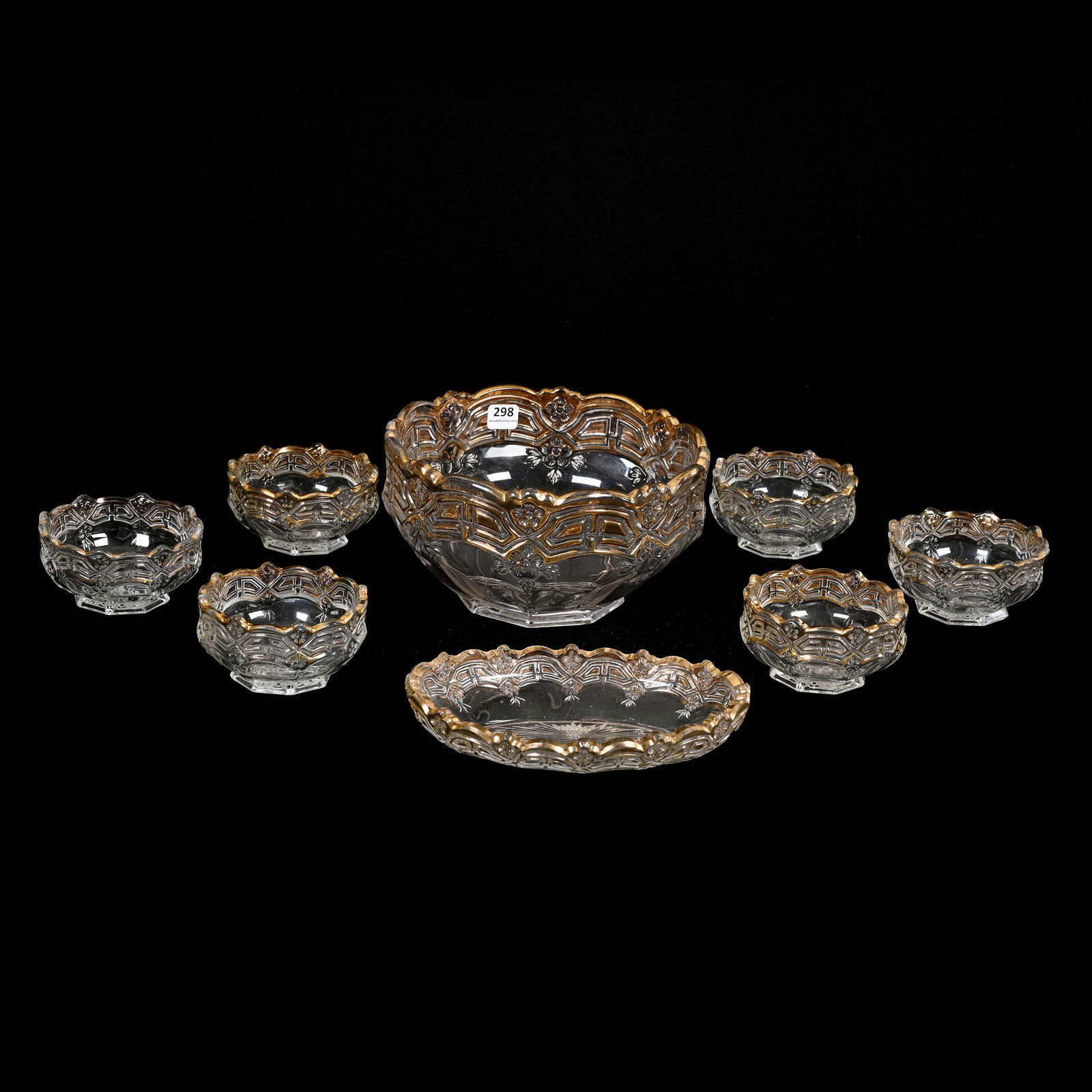 (8) Items, Clear Pattern Glass, Athena By Us Glass (1 of 3)