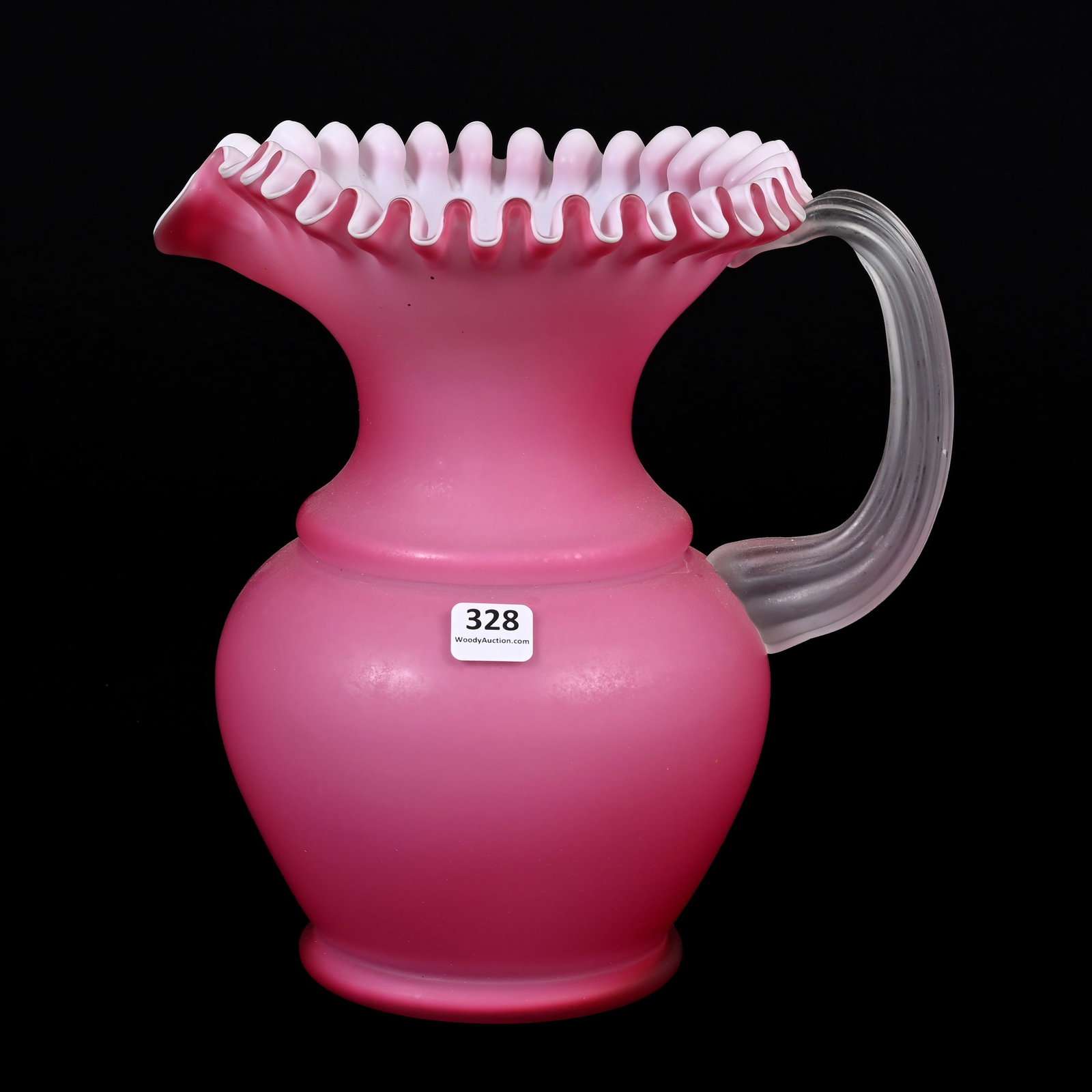Pitcher, Pink Satin Art Glass Attributed To Fenton (1 of 3)