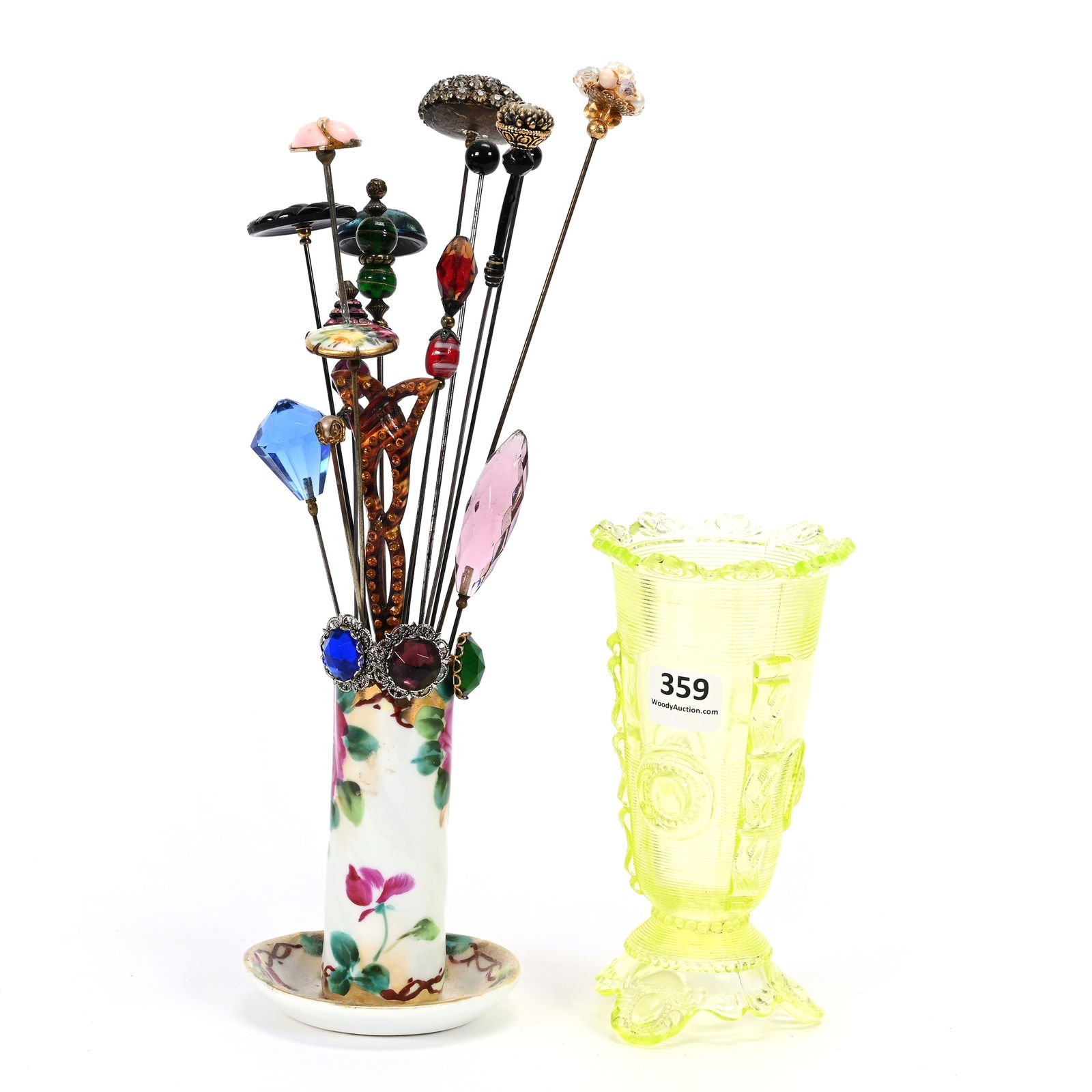 (16) Hatpins, (3) Stick Pins, (2) Hatpin Holders (1 of 4)