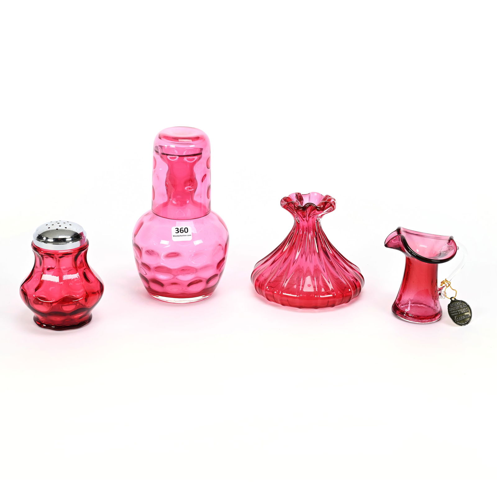 (4) Contemporary Cranberry Art Glass Items (1 of 2)