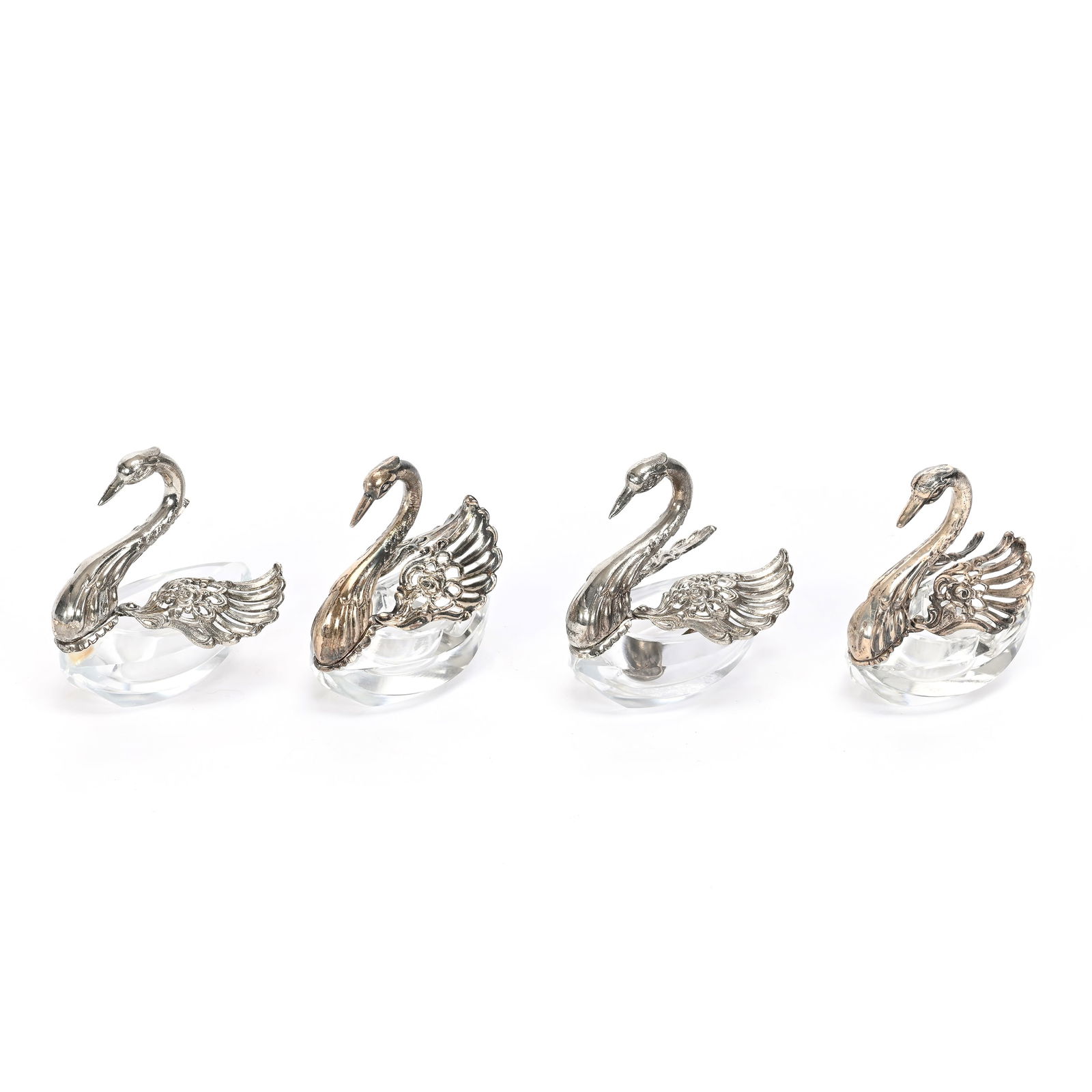 (4) Figural Swan Salt Dips (1 of 3)