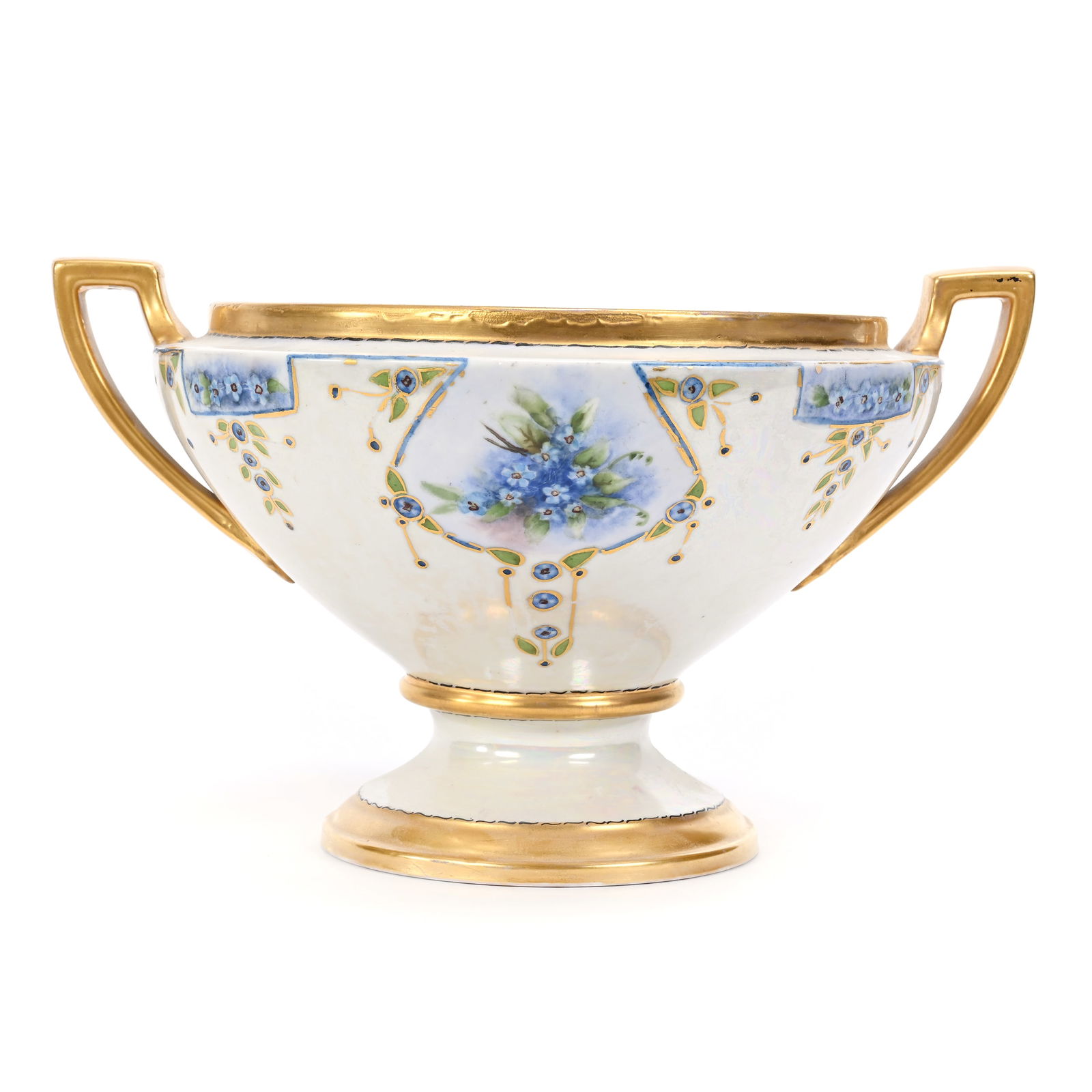 Pedestal Punch Bowl, Unmarked Limoges (1 of 3)