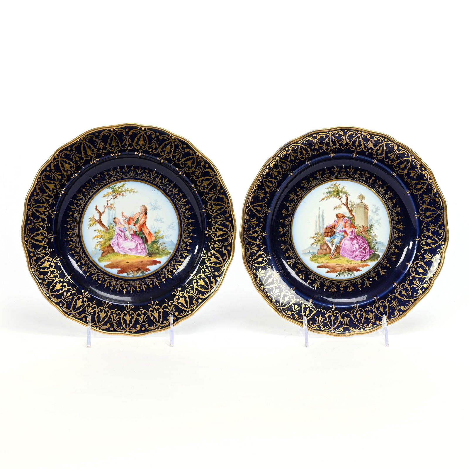 (2) Plates, Meissen Blue Crossed Swords Mark (1 of 2)