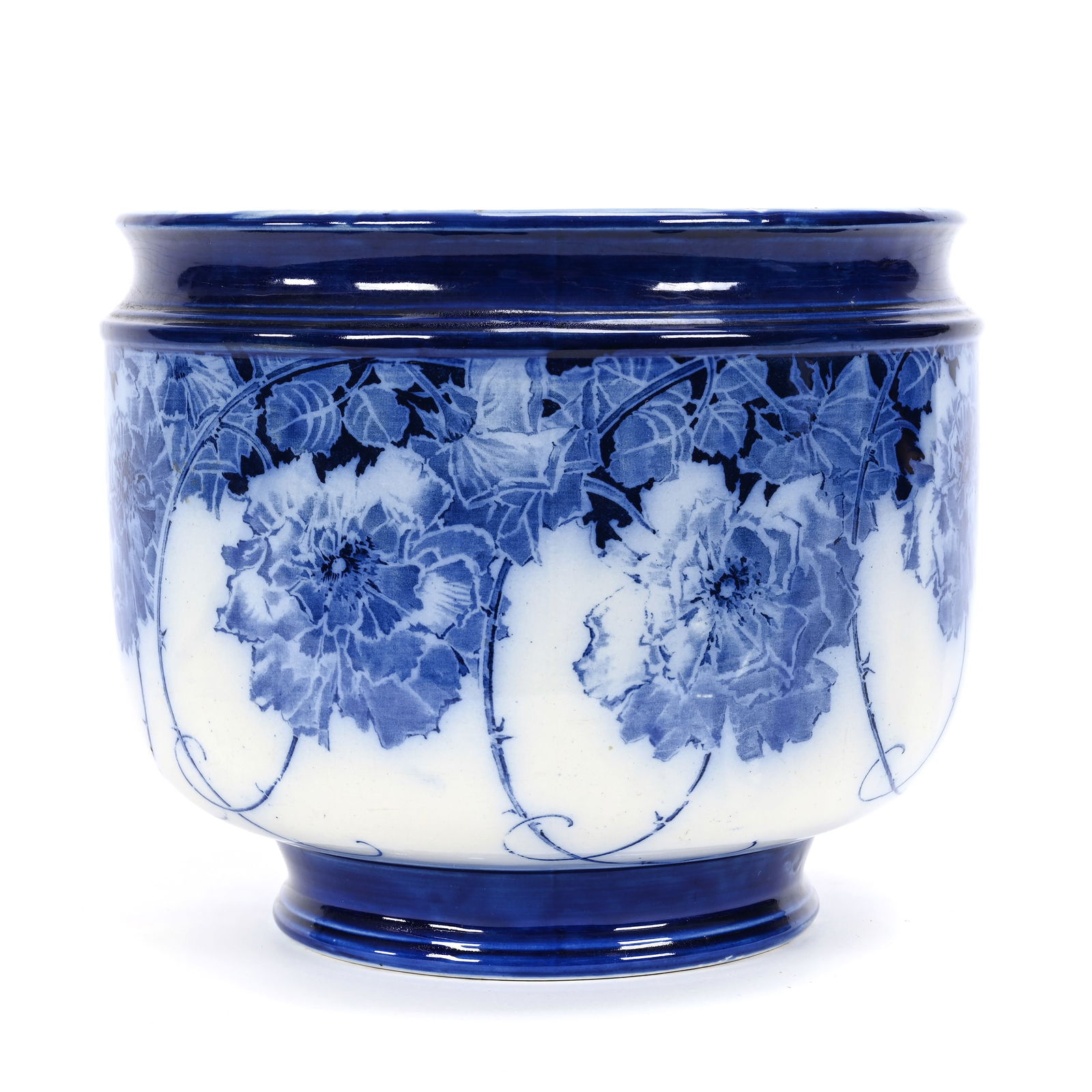 Jardiniere Marked Royal Doulton Flow Blue (1 of 4)