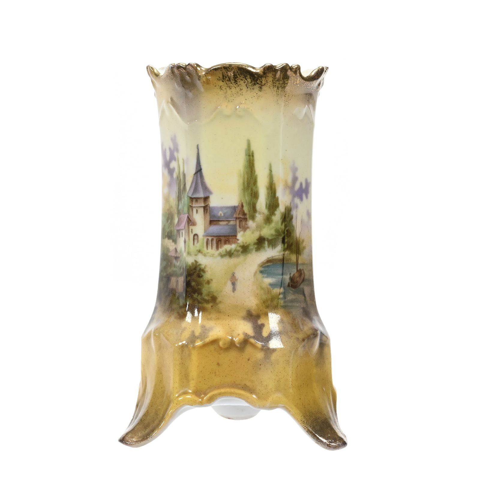 Hatpin Holder Marked R.S. Prussia, Castle Scenic Decor (1 of 3)