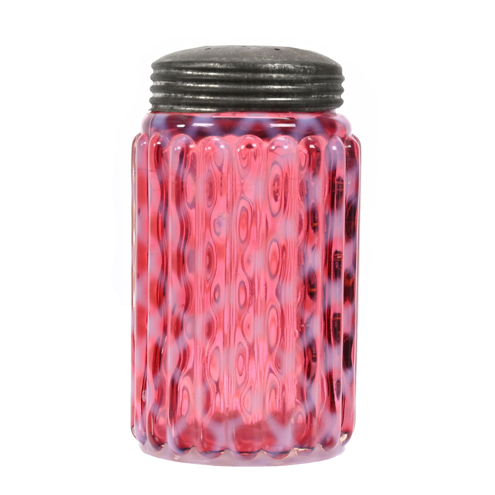 Sugar Shaker, Cranberry Ribbed Opal Lattice (1 of 3)