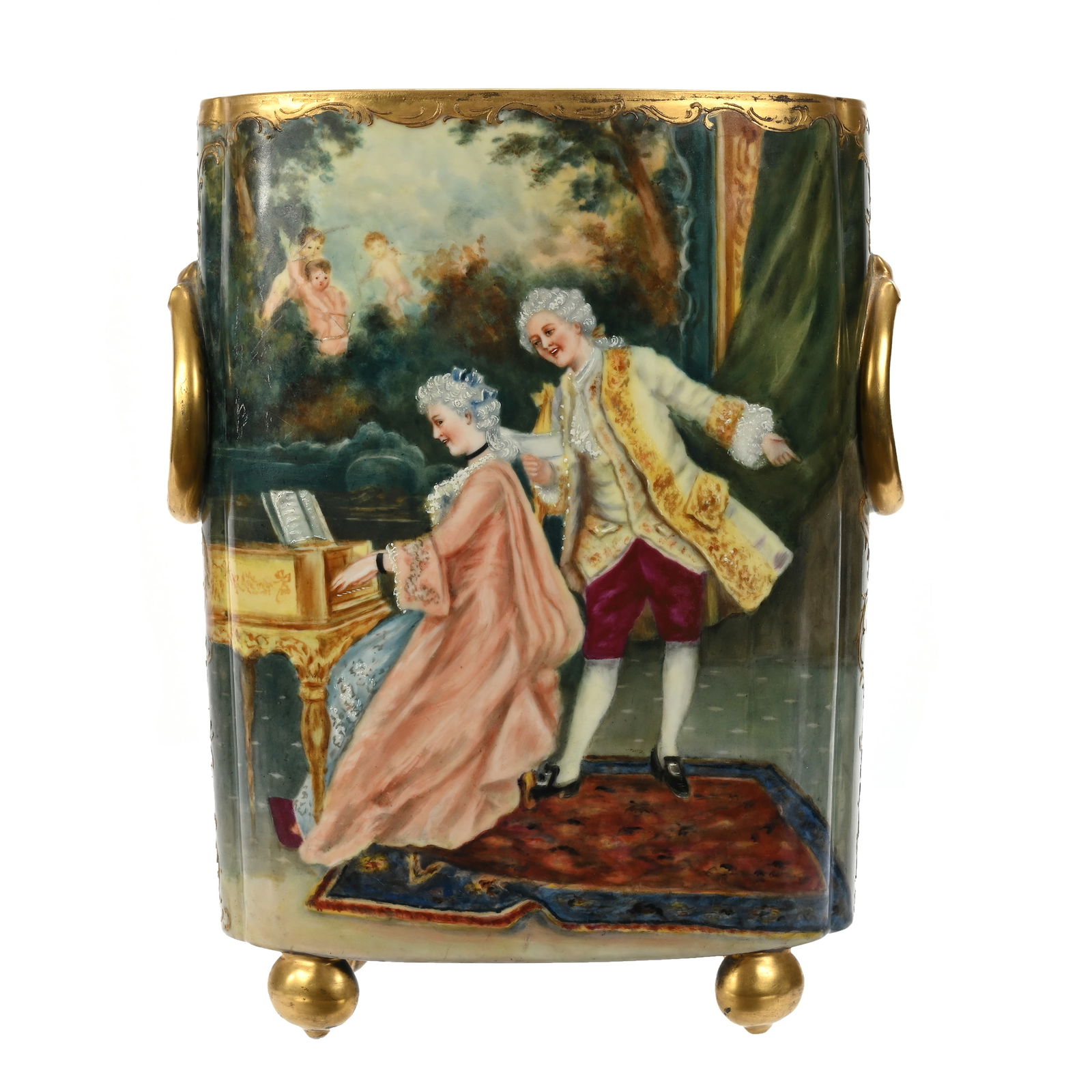 Cache Pot Marked Limoges, Footed (1 of 3)