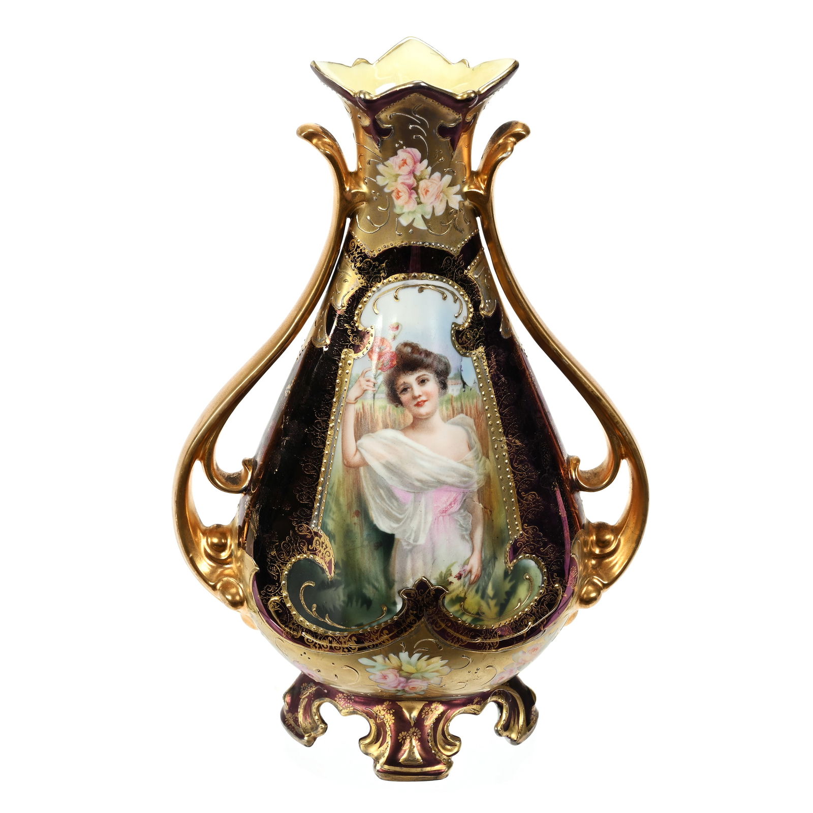 Vase Marked R.S. Prussia, Two Handles (1 of 3)