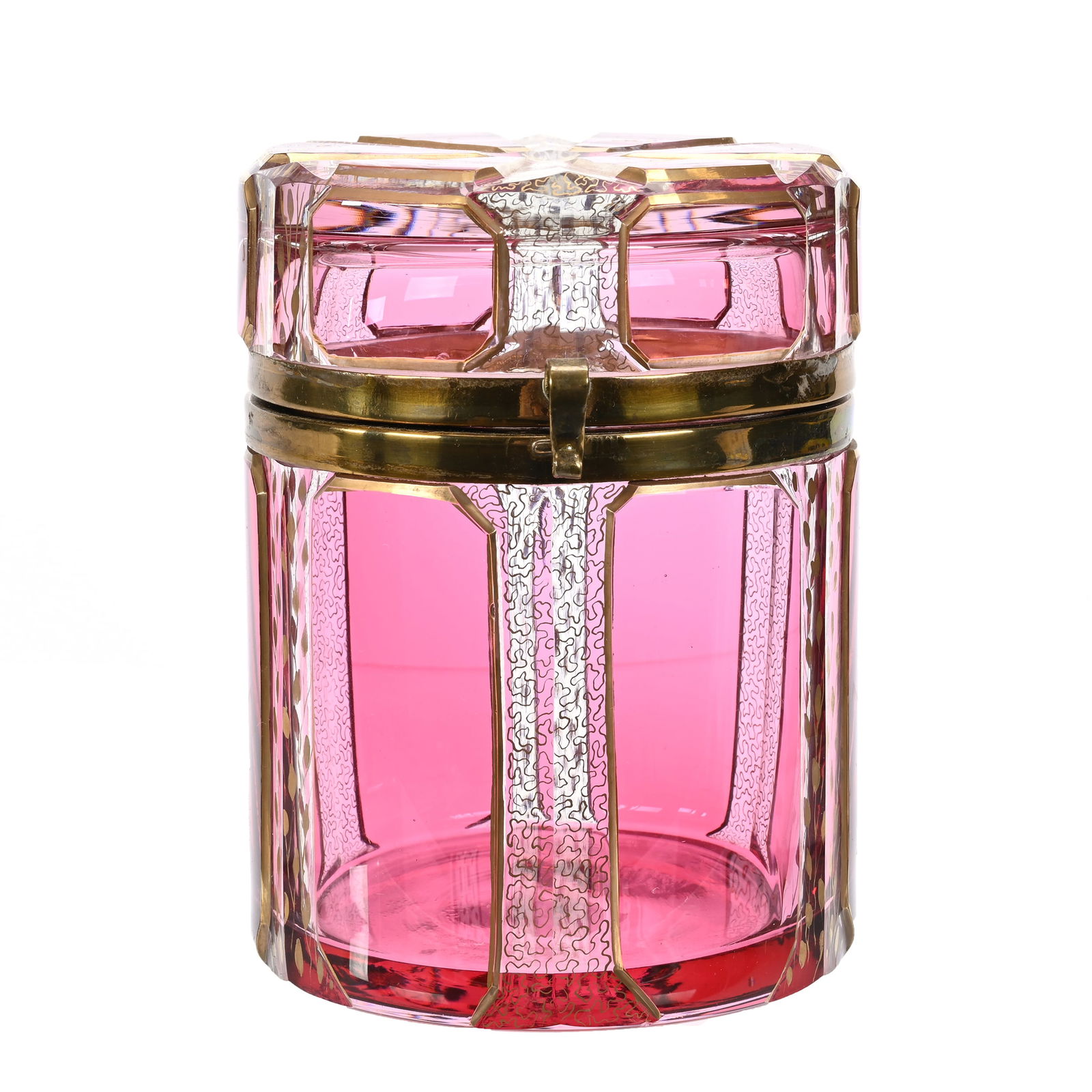 Jewel Box, Unmarked Moser Style Art Glass (1 of 3)