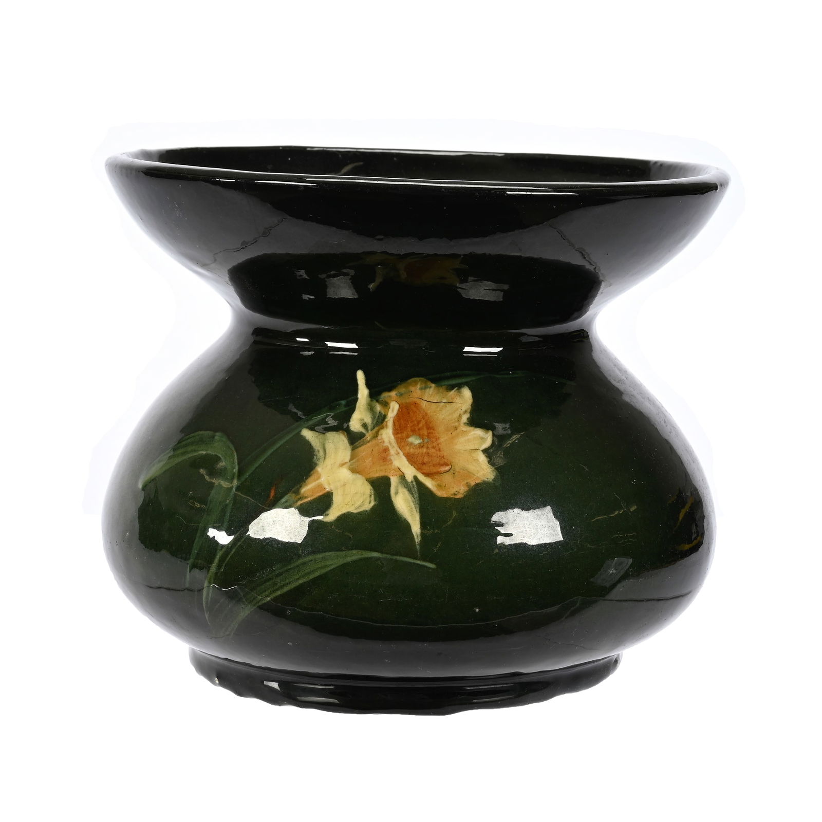 Spittoon, Unmarked Art Pottery (1 of 3)