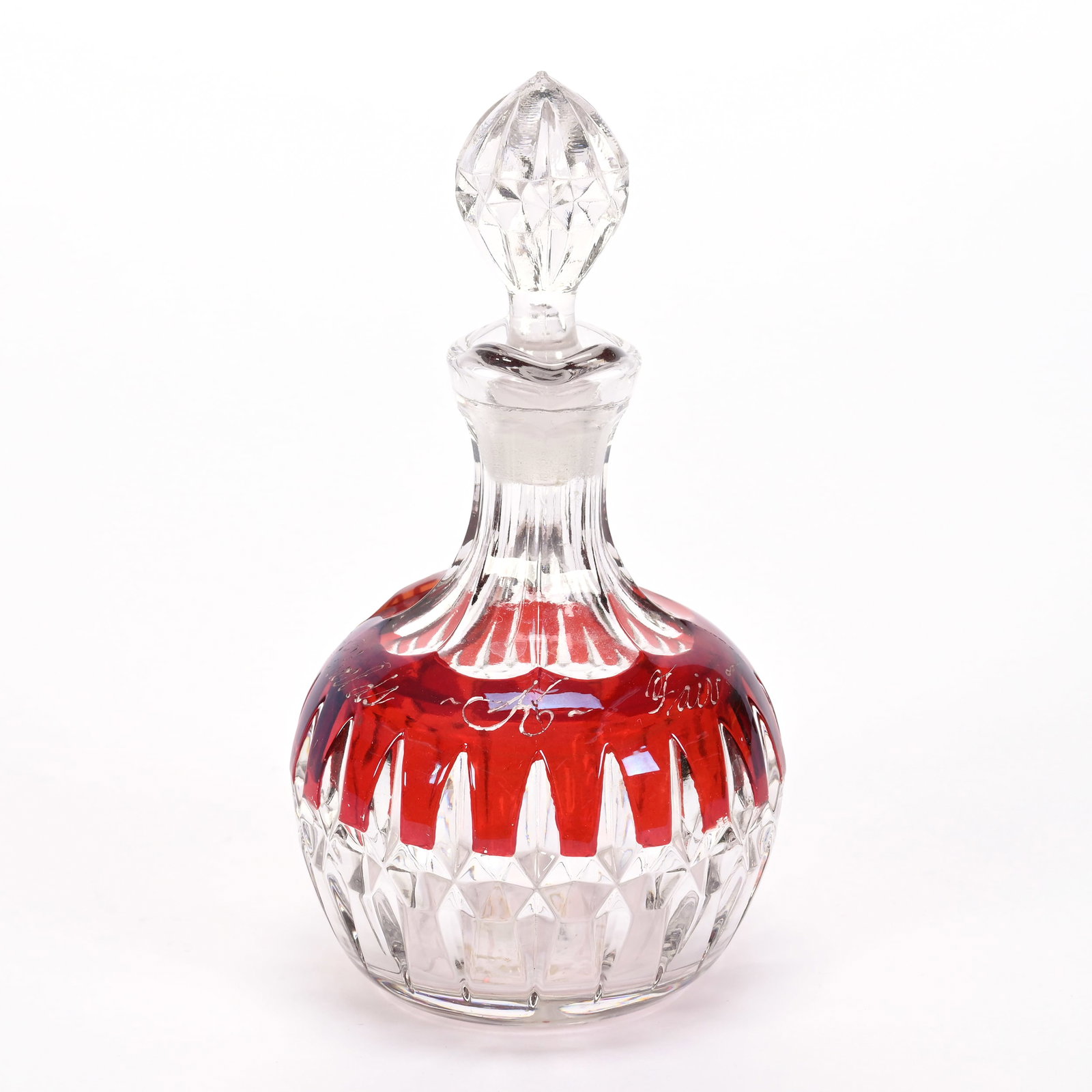 Cruet Bottle, Ruby Flash World's Fair Souvenir (1 of 3)