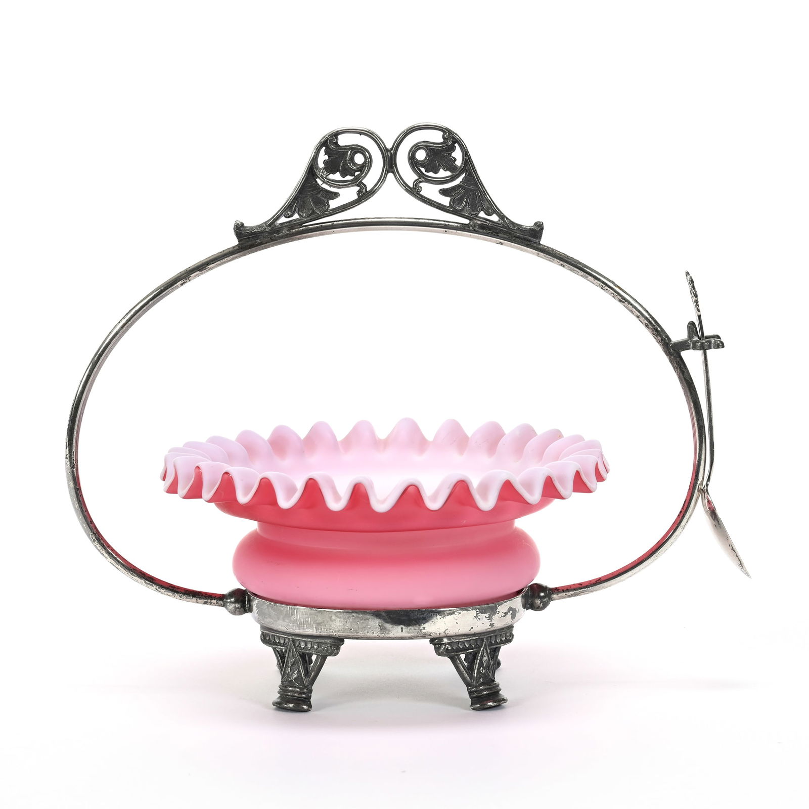 Victorian Sweetmeat, Pink Satin, Pie Crust Edge (1 of 3)