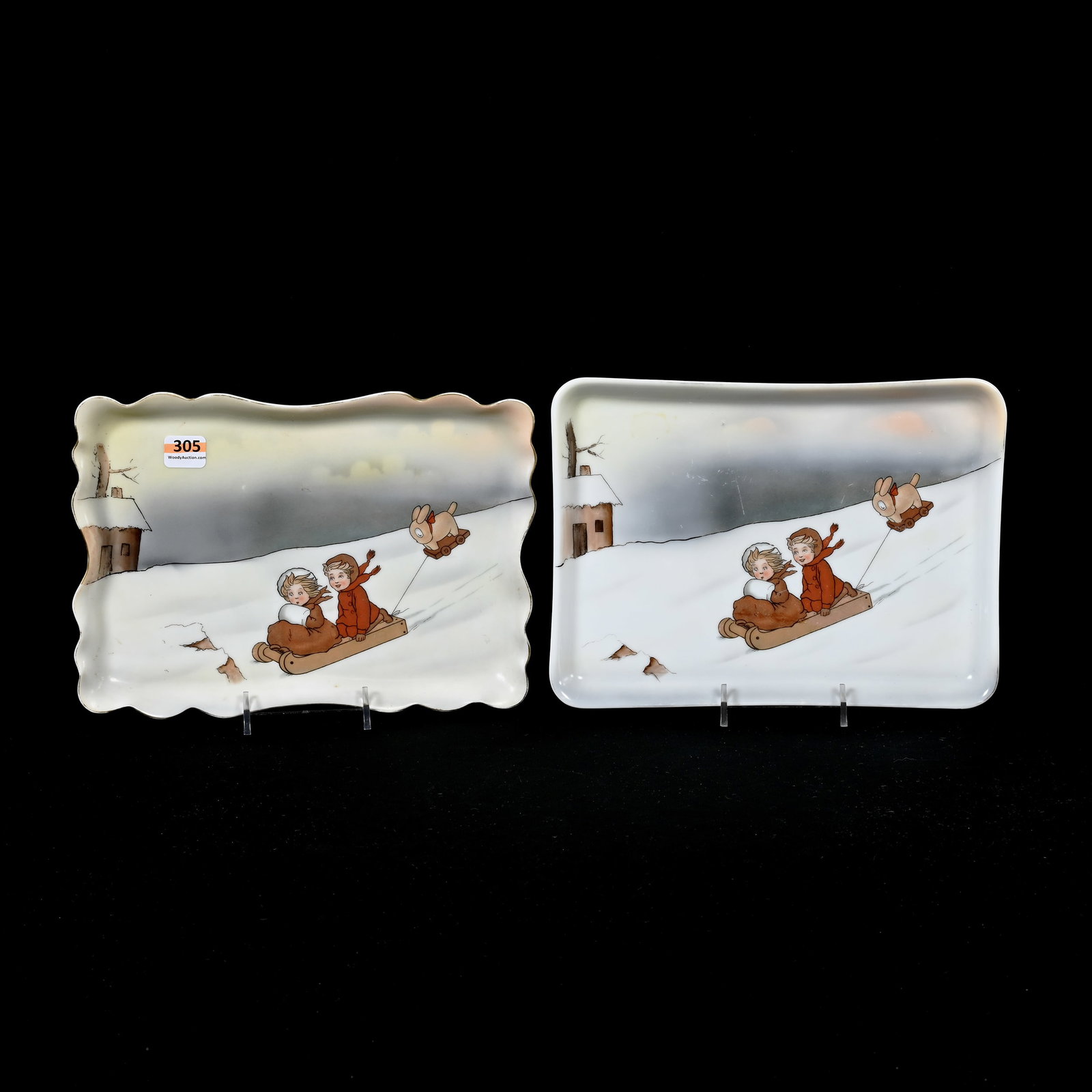 (2) Dresser Trays, Royal Bayreuth Blue Mark (1 of 2)