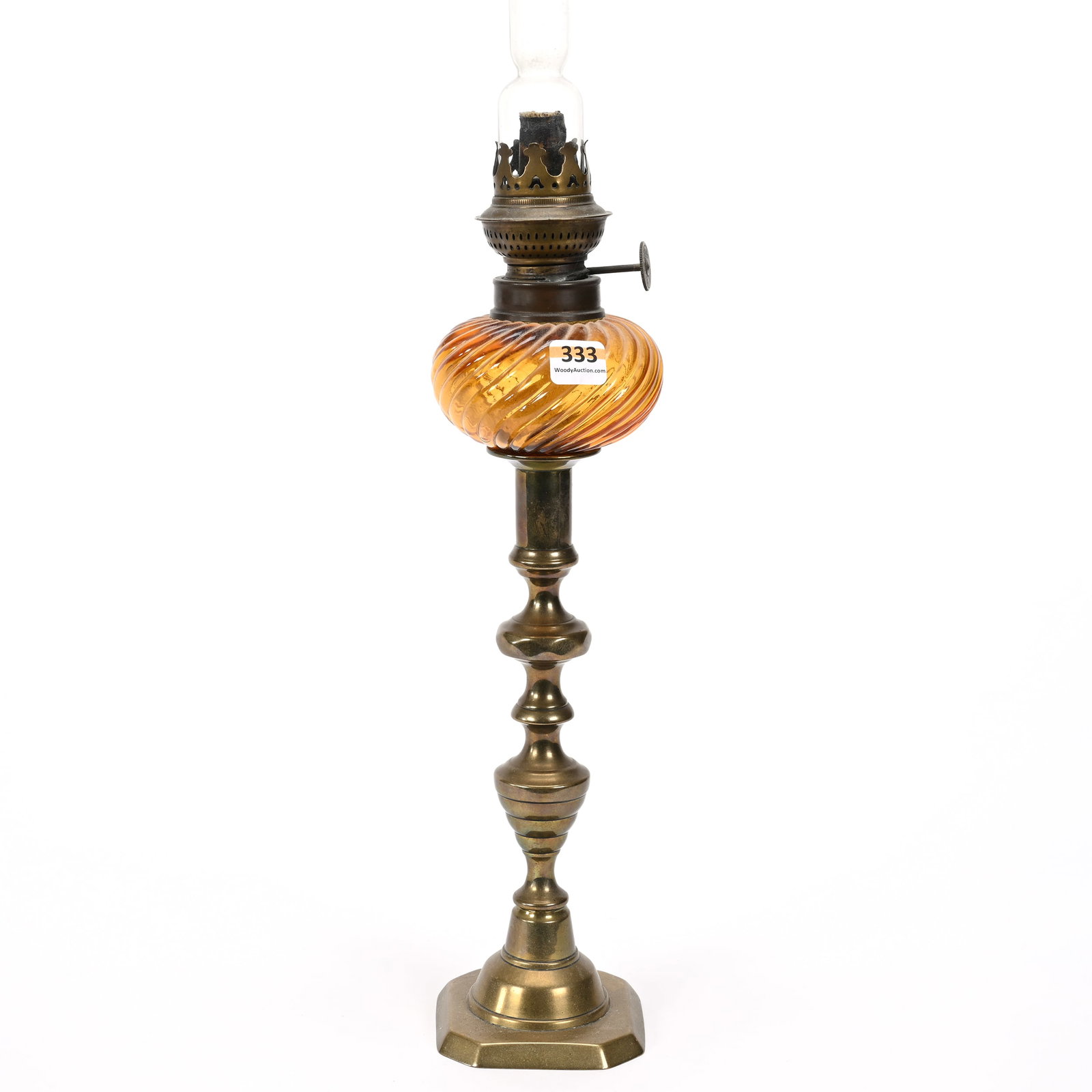 Peg Lamp, Amber Swirl Art Glass Font (1 of 3)