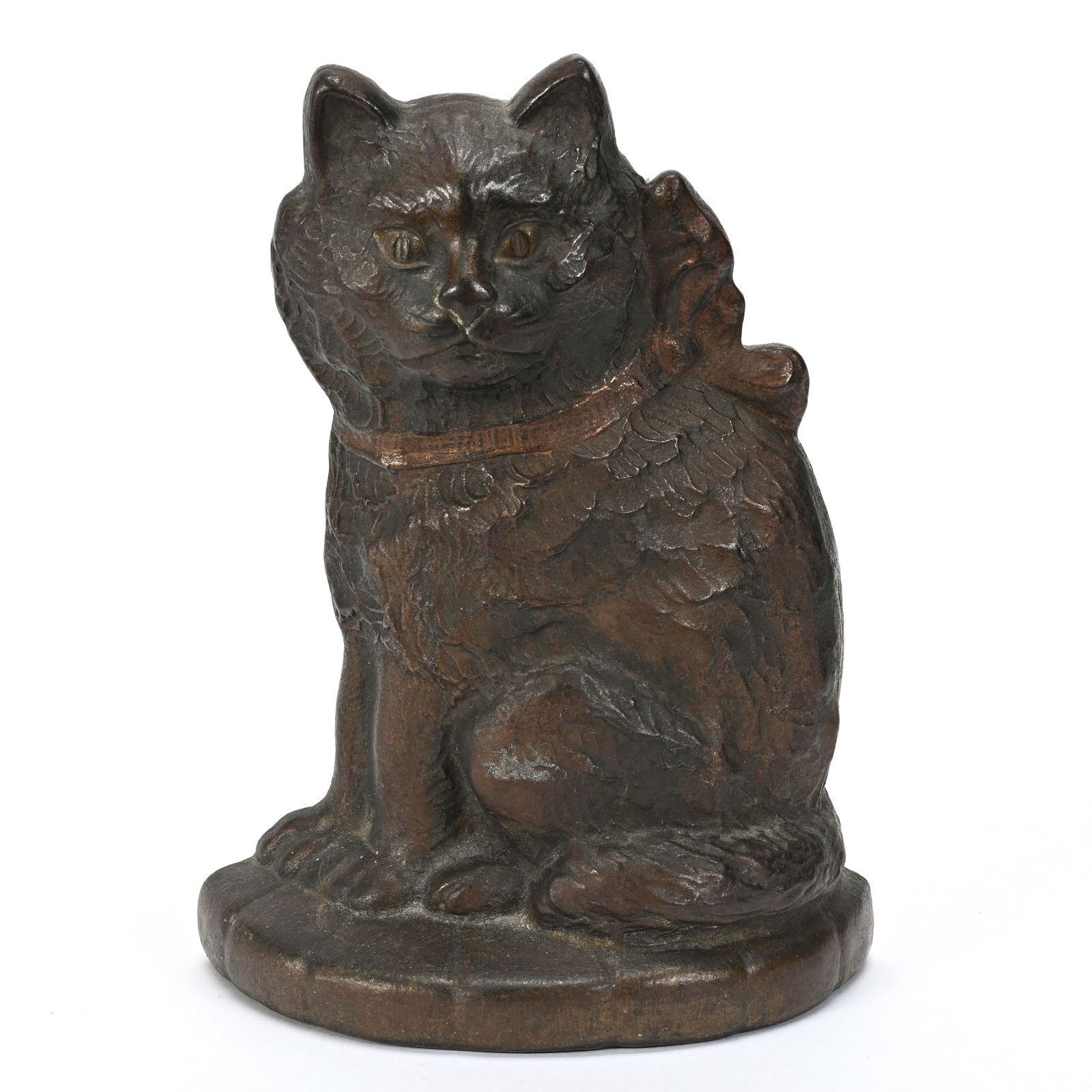 Cast Iron Doorstop, Angora Cat, Dated 1929 (1 of 3)