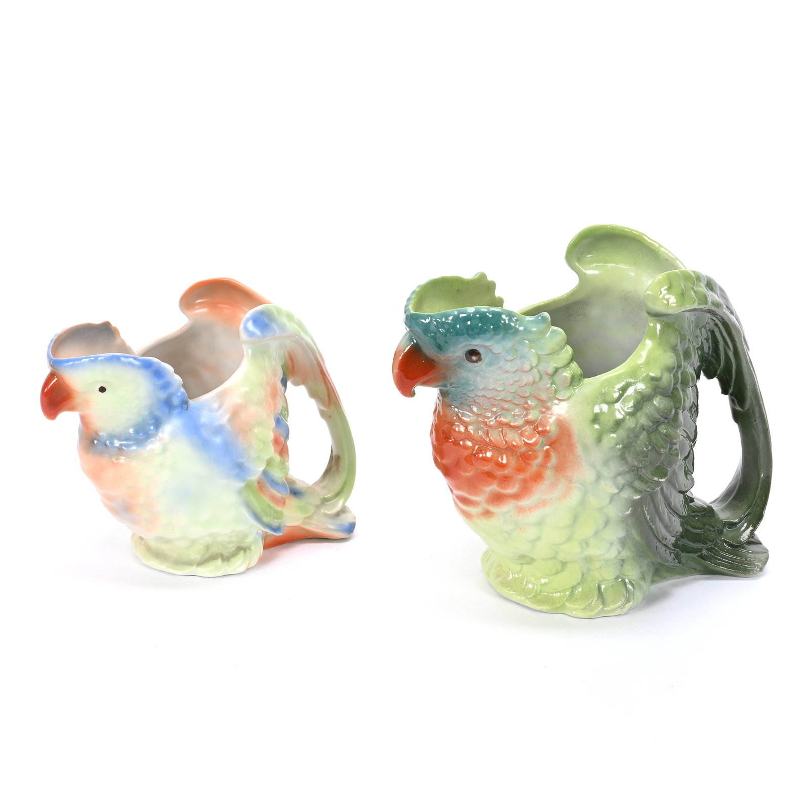(2) Royal Bayreuth Pitchers, Parakeet (1 of 3)