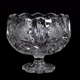 Pedestal Center Bowl, ABCG, Signed Hawkes Gravic