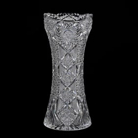 Corset Vase, American Brilliant Cut Glass