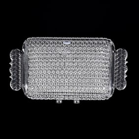 Tray, Tab Handled, American Brilliant Cut Glass