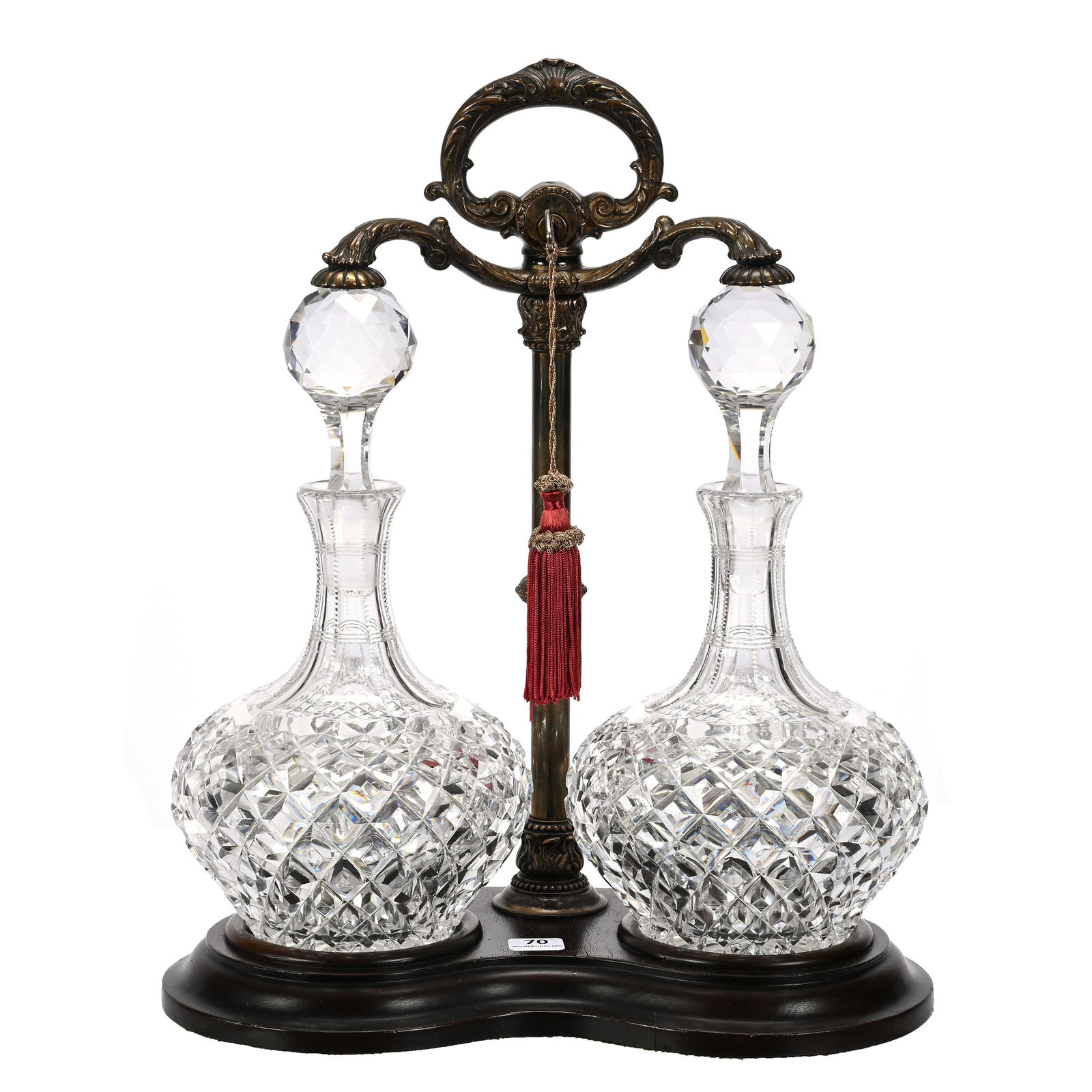 Tantalus Set, ABCG, (2) Decanters Signed Hawkes (1 of 4)