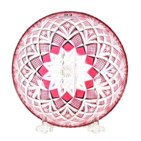 Finger Bowl, ABCG, Cranberry Cut To Clear