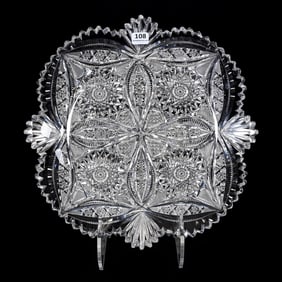 Round Tray, ABCG, Signed Libbey Circles & Arcs