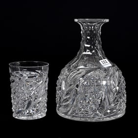 Water Carafe/Matching Tumbler, ABCG, Wheat Pattern