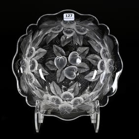 Bowl, ABCG, Signed Hawkes Gravic Glass