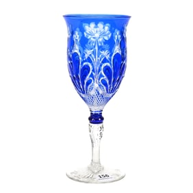 Goblet, BPCG, Cobalt Blue Cut To Clear