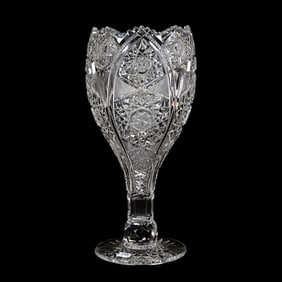 Massive Chalice Vase, American Brilliant Cut Glass