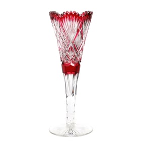 Trumpet Vase, BPCG, Red Cut To Clear
