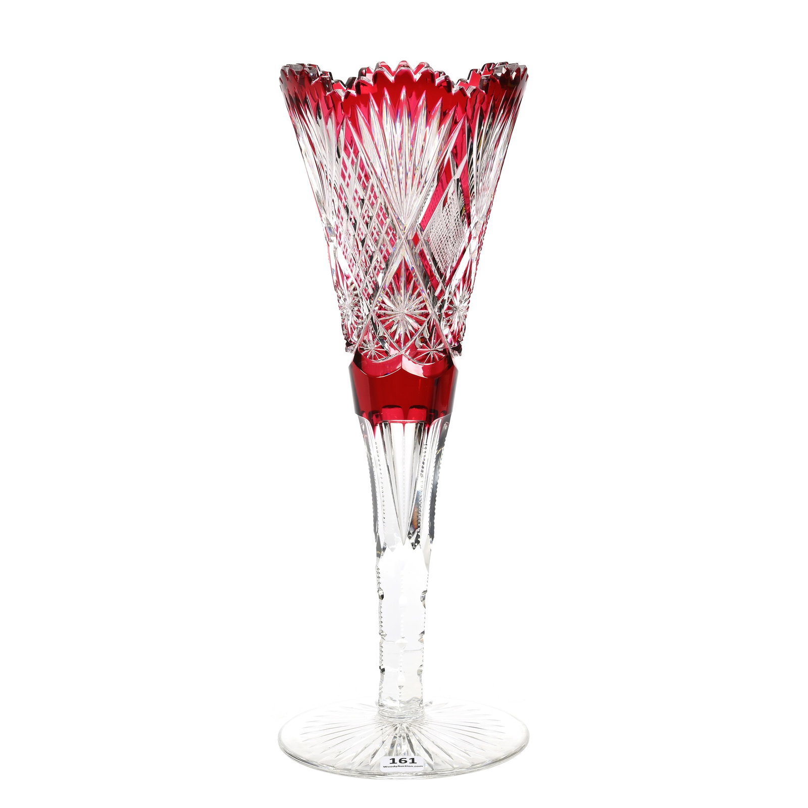Trumpet Vase, BPCG, Red Cut To Clear (1 of 3)