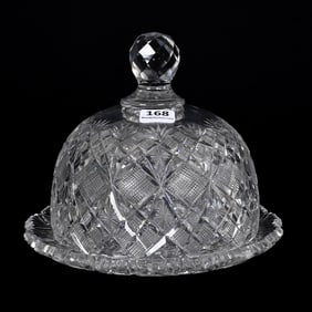 Covered Butterdish, ABCG, Venetian Pattern By Straus