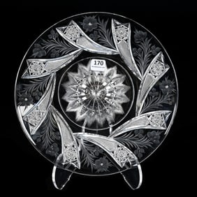 Plate, American Brilliant Cut Glass, Signed Tuthill