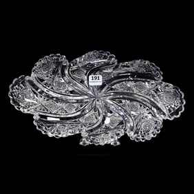 Celery Tray, Blown Mold, ABCG, Signed Hawkes