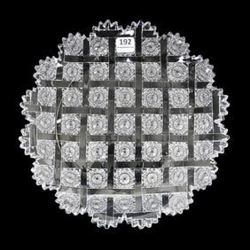 Round Tray, ABCG, Signed Hawkes Willow Pattern