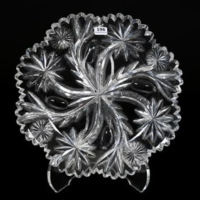 Round Tray, ABCG, Signed Libbey, Fern Pattern