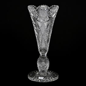 Trumpet Vase, American Brilliant Cut Glass