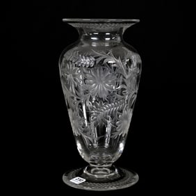 Pedestal Vase, ABCG, Signed Tuthill Cosmos Pattern