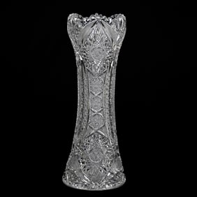 Corset Vase, American Brilliant Cut Glass