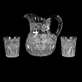 Water Set, ABCG, Fern Pattern By Ohio Cut Glass