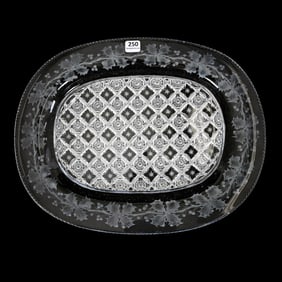 Oval Tray, ABCG, Signed Sinclaire Snowflake & Holly