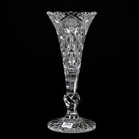 Trumpet Vase, ABCG, Signed Hawkes Navarre Pattern