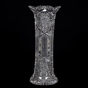 Corset Vase, American Brilliant Cut Glass