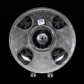 Bowl, Rolled Rim, American Brilliant Cut Glass