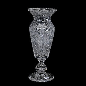 Pedestal Vase, American Brilliant Cut Glass