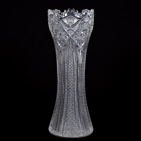 Corset Vase, American Brilliant Cut Glass