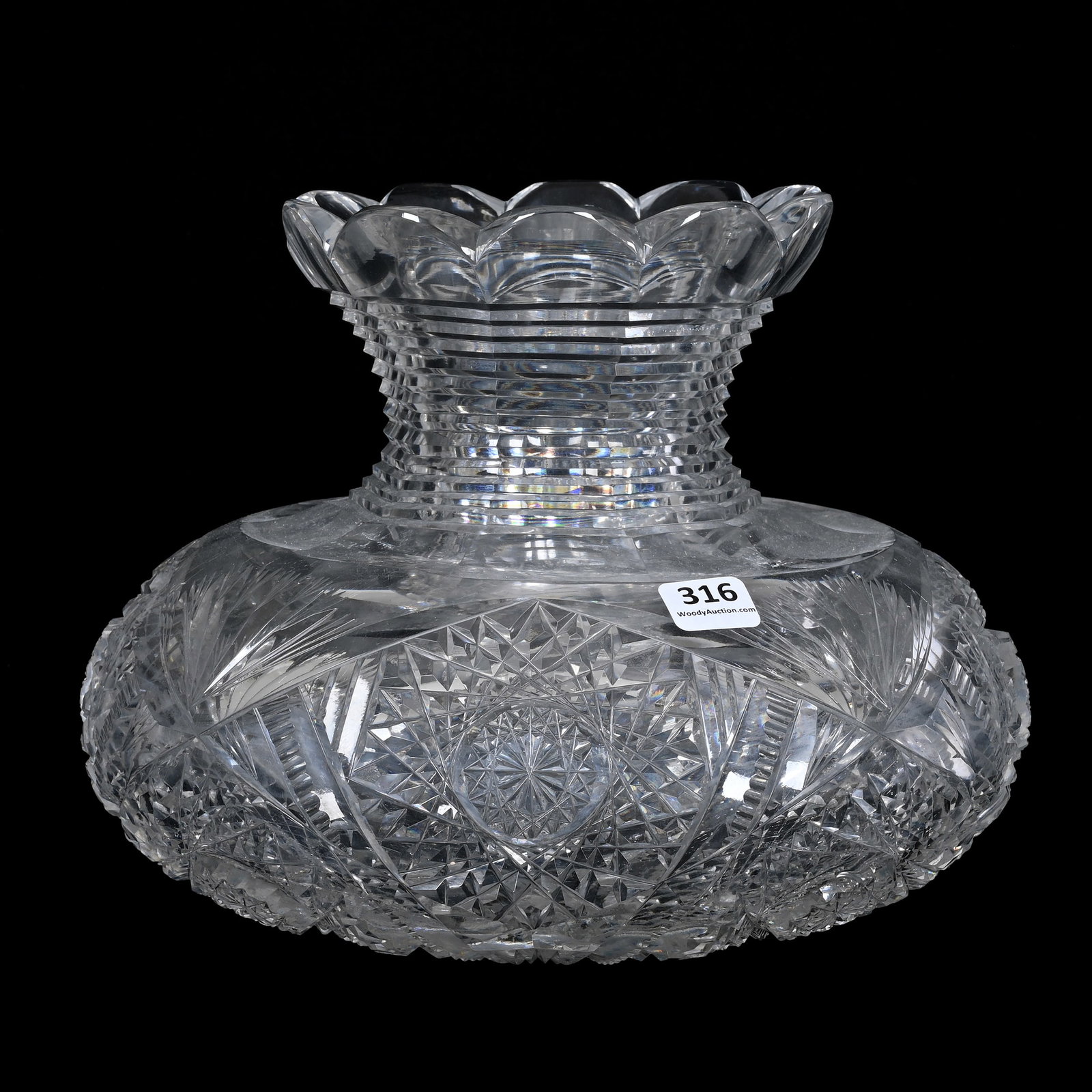 Flower Center, American Brilliant Cut Glass (1 of 3)