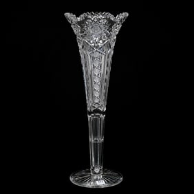Trumpet Vase, American Brilliant Cut Glass