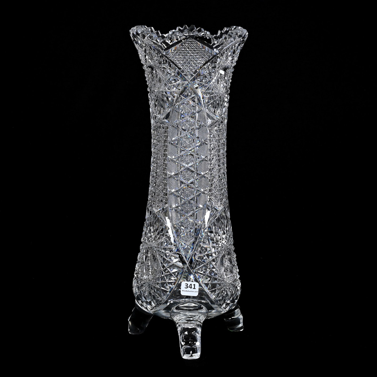 Vase, Three Feet, American Brilliant Cut Glass (1 of 3)